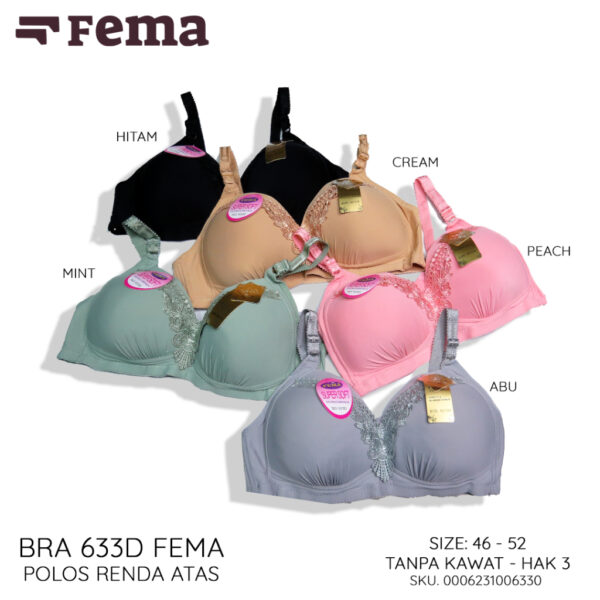 FEMA Official Shop Ecer 1 Pcs BH Bra 631D/633D Renda Polos BIG SIZE JUMBO - Image 4
