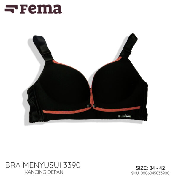 FEMA Official Shop Ecer 1 pcs Bh Maternity Bra Menyusui Netek 3390 Polos Renda Belakang Kancing Depan - Image 3