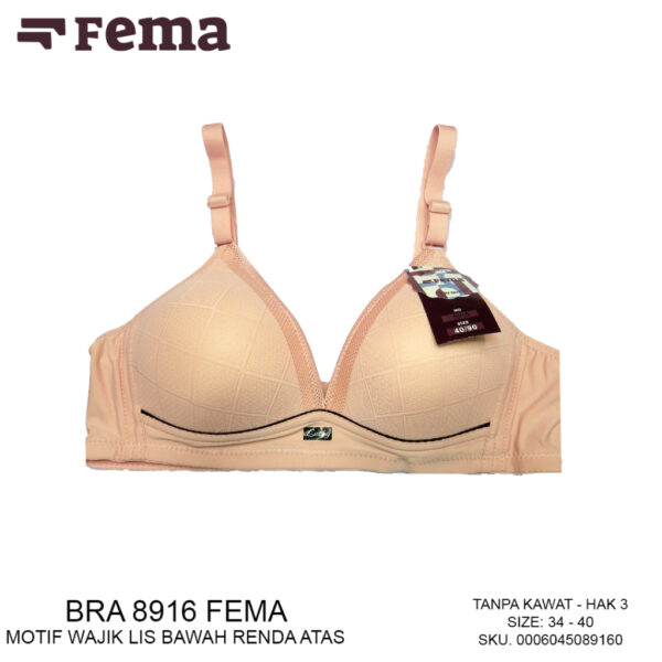 FEMA Official Shop Ecer 1 Pcs BH Bra 8916 Kotak Renda Halus Busa Tipis - Image 3
