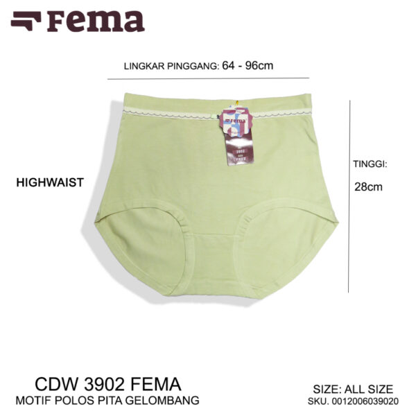 FEMA Official Shop Ecer 1 Pcs Celana Dalam Wanita 3902 Ban Tinggi Highwaist Pita - Image 4