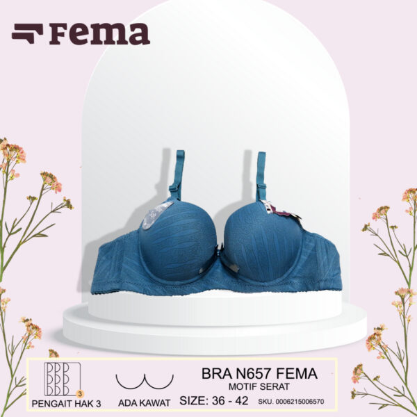 FEMA Official Shop Ecer 1 Pcs BH Bra N657 Motif Serat Kawat - Image 2