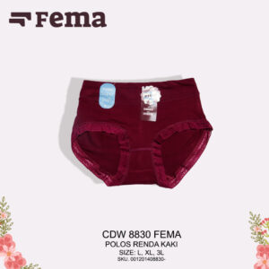 FEMA Official Shop Ecer 1pcs Celana Dalam Wanita 8830 Polos Renda