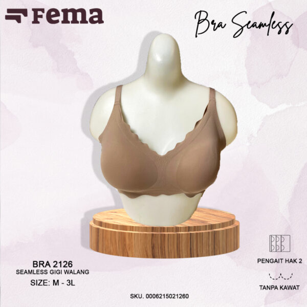 FEMA Official Shop Ecer 1 pcs Bra Seamless Tanpa Jahit 2126 Korea Bra Import Model Gigi Walang Anti Nyeplak - Image 3