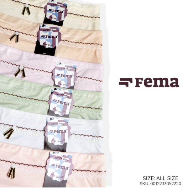 FEMA Official Shop Ecer 1 Pcs Celana Dalam Wanita 5222 Warna Polos Pita Renda - Image 3