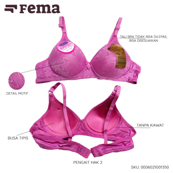 FEMA Official Shop Ecer 1 pcs Bh Bra 135 Motif Serat - Image 2