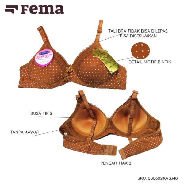 FEMA Official Shop Ecer 1 pcs BH Bra 7334 Bintik Renda Atas - Image 2