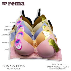 FEMA Official Shop Ecer 1 pcs Bh Bra  329 Motif Polos Tanpa Kawat