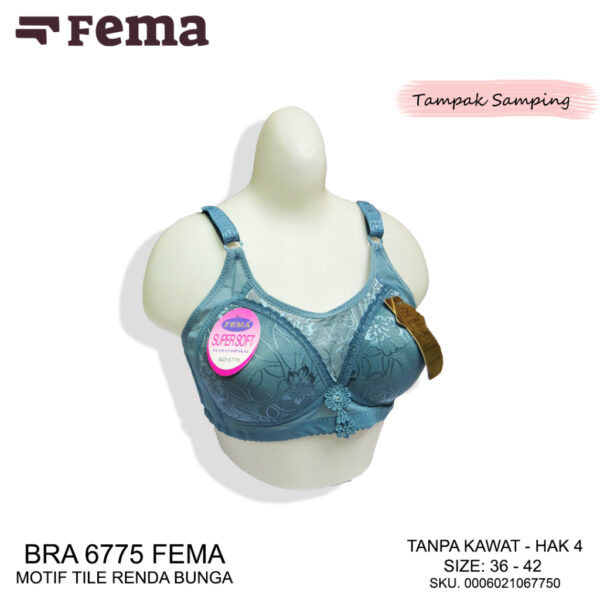 FEMA Official Shop Ecer 1 pcs Bh Bra 6775 Motif Tile Renda Bunga - Image 3