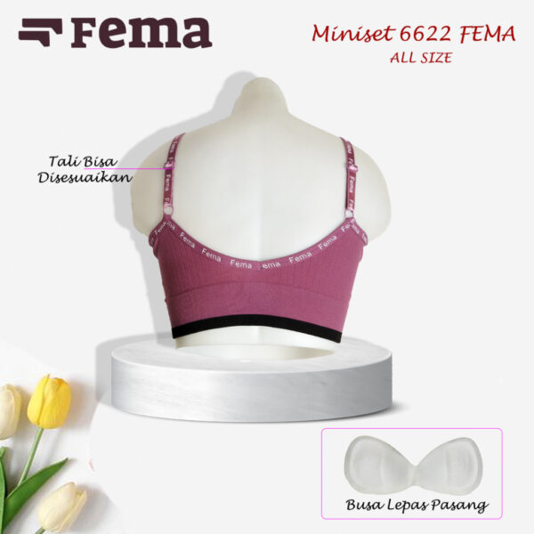 FEMA Official Shop Ecer 1 pcs Miniset Busa Sport Bra 6622 Tali Kecil - Image 4