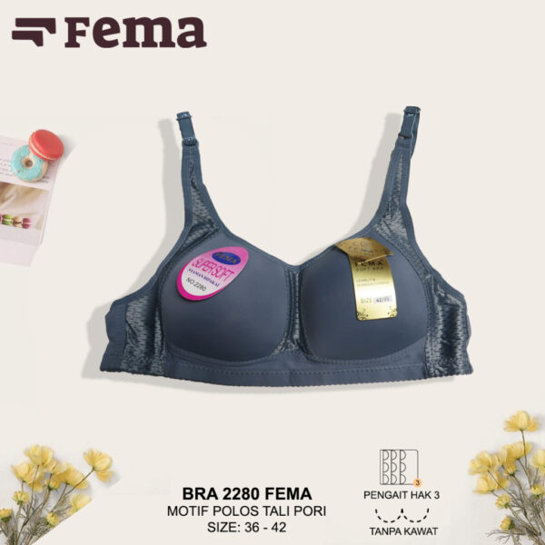 FEMA Official Shop Ecer 1 Pcs BH Bra 2280 Polos Tali Pori Tanpa Kawat - Image 4