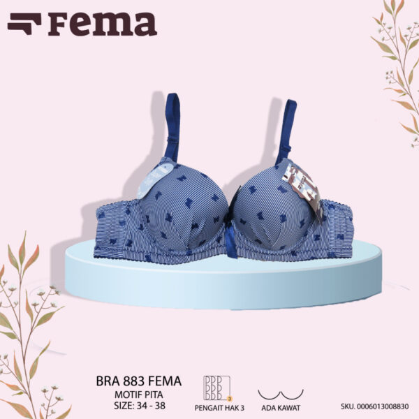 FEMA Official Shop Ecer 1 pcs Bh Bra  883 Kupu Kupu Warna Soft Import - Gambar 3