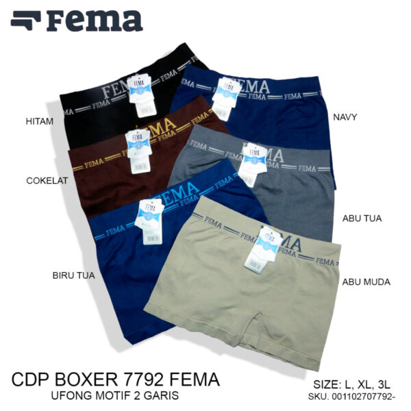 FEMA Official Shop SETENGAH LUSIN 6pcs Celana Dalam Pria Boxer Segiempat Rajut 7793/7794/7795 - Image 3