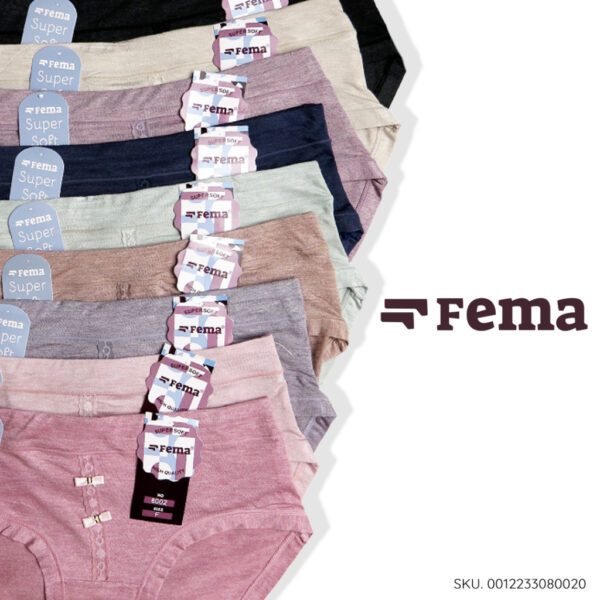 FEMA Official Shop Ecer 1 Pcs Celana Dalam Wanita 8002 Polos Sembur Pita Renda - Image 3