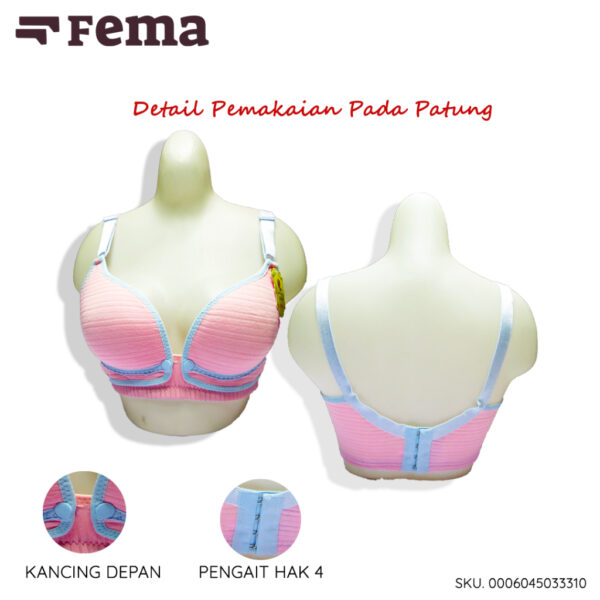 FEMA Official Shop Ecer 1 Pcs BH Bra 3331 Netek Menyusui Salur Lis Warna - Image 2
