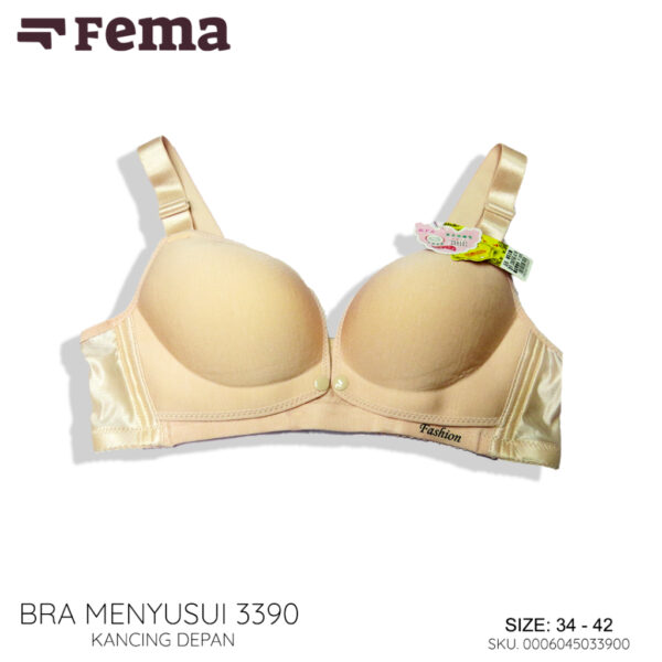 FEMA Official Shop Ecer 1 pcs Bh Maternity Bra Menyusui Netek 3390 Polos Renda Belakang Kancing Depan