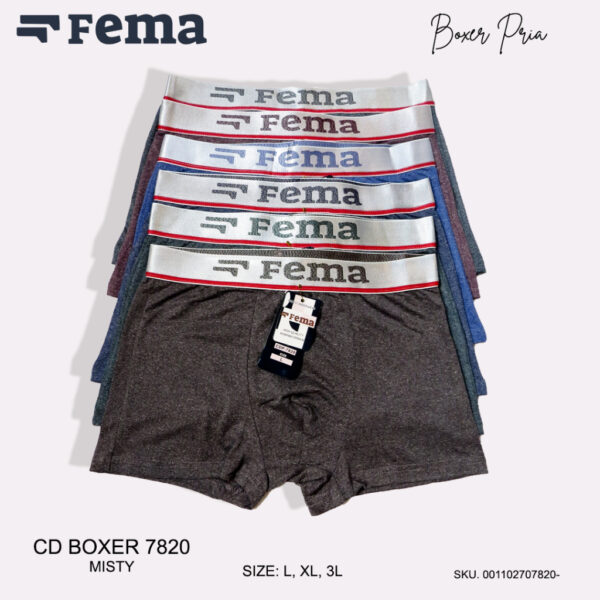 FEMA Official Shop Ecer 1 pcs Celana Dalam Boxer Pria 7820 Katun Misti Nyaman Adem - Image 3