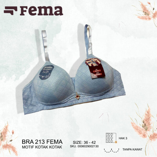 FEMA Official Shop Ecer 1 pcs Bh Bra 213 Kotak Kotak Tanpa Kawat - Image 2