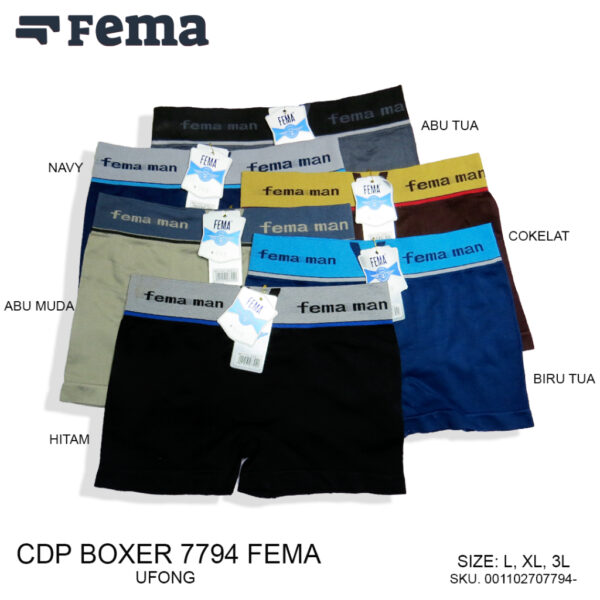 FEMA Official Shop SETENGAH LUSIN 6pcs Celana Dalam Pria Boxer Segiempat Rajut 7793/7794/7795 - Image 2