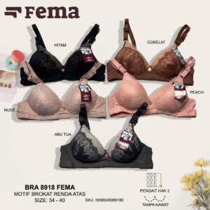 FEMA Official Shop Ecer 1 pcs BRA 8918 Brokat Renda Tanpa Kawat Halus
