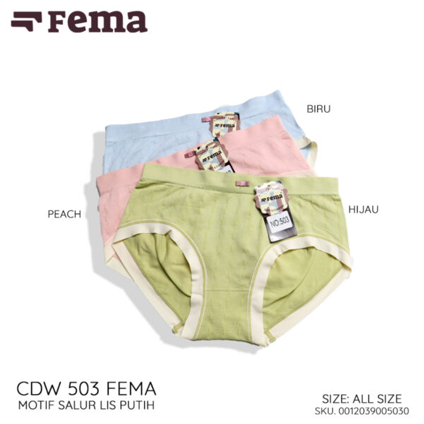 FEMA Official Shop Ecer 1 Pcs Celana Dalam Wanita 503 Warna Polos Renda - Image 2