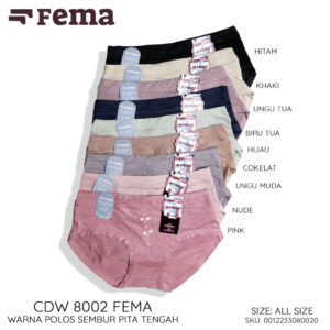 FEMA Official Shop Ecer 1 Pcs Celana Dalam Wanita 8002 Polos Sembur Pita Renda