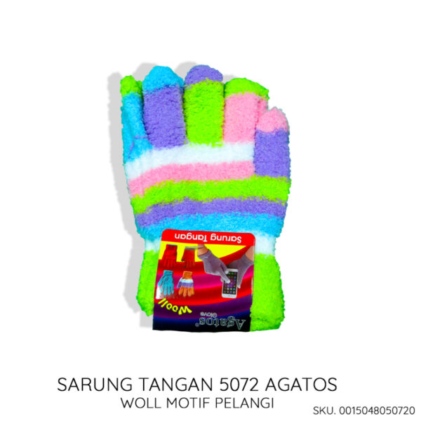 FEMA Official Shop ECER 1 Pcs Sarung Tangan Wanita Agatos Warna Warni Lorek Bulu Wool - Image 3