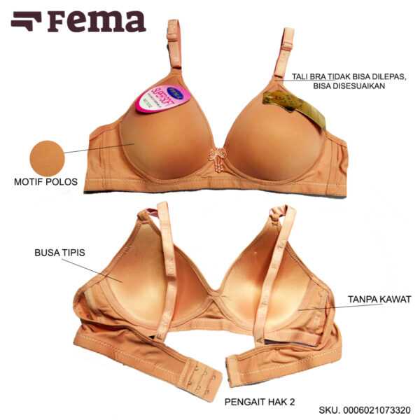 FEMA Official Shop Ecer 1 pcs Bh Bra 398/8163/3332 Polos Kilap - Gambar 4