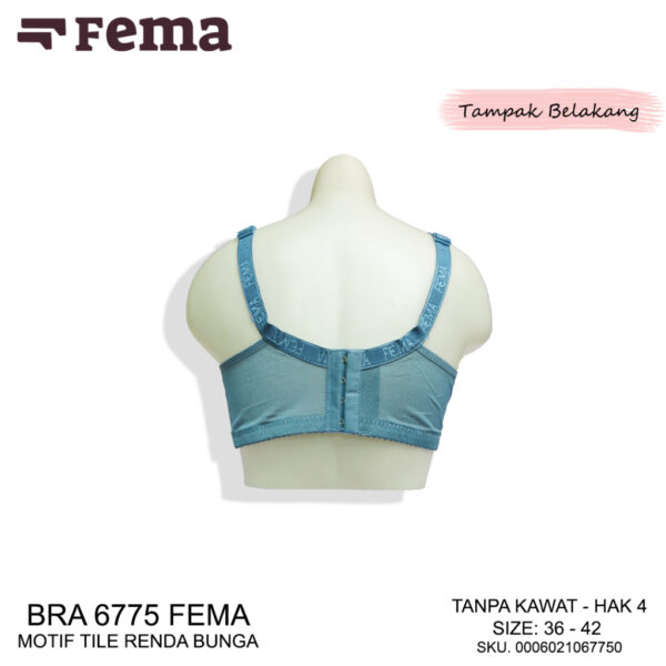 FEMA Official Shop Ecer 1 pcs Bh Bra 6775 Motif Tile Renda Bunga - Image 4