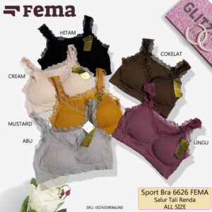 FEMA Official Shop Ecer 1 pcs Miniset Busa Sport Bra 6626 Renda Salur