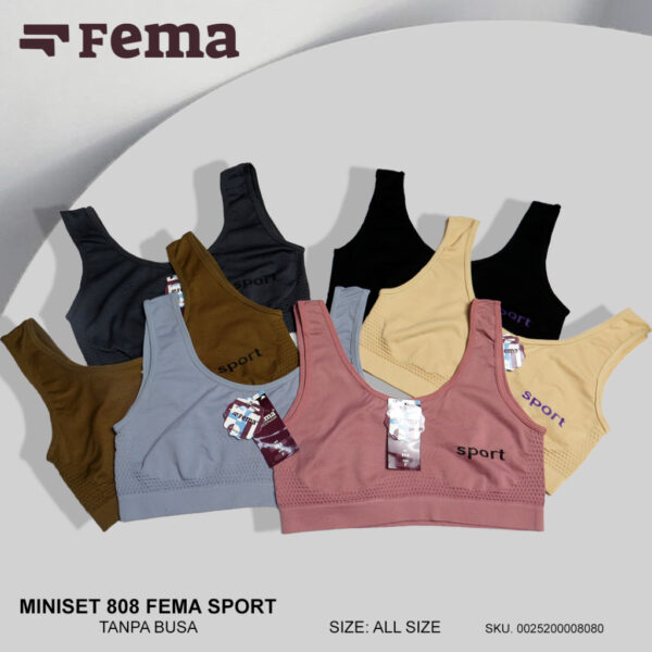 FEMA Official Shop Ecer 1 pcs Miniset Sport Bra Dewasa Melar 809/808 Sport