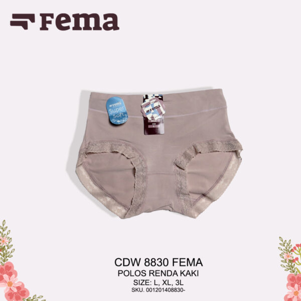FEMA Official Shop Ecer 1pcs Celana Dalam Wanita 8830 Polos Renda - Image 2