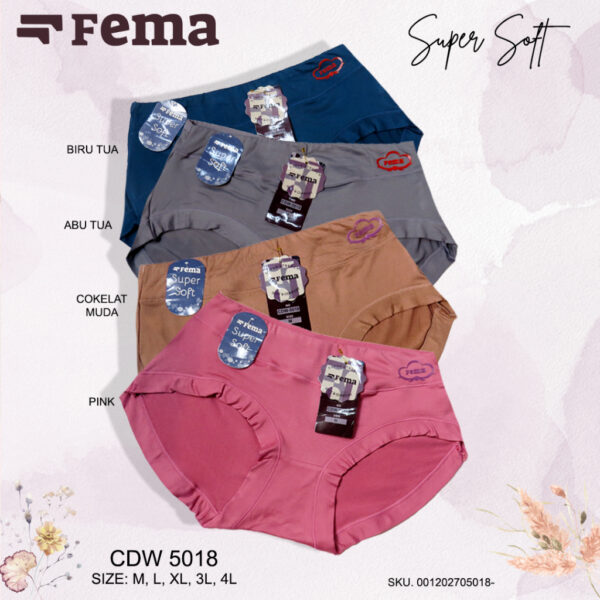 FEMA Official Shop ECER 1 pcs Celana Dalam Wanita 5018 Hyget Highwaist JUMBO Big Size - Image 2