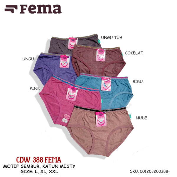 FEMA Official Shop SETENGAH LUSIN 6 pcs Celana Dalam Wanita 313/388/362/378/618/375 - Image 3