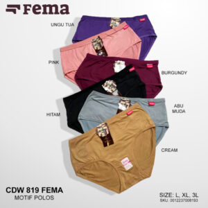 FEMA Official Shop Ecer 1 Pcs Celana Dalam Wanita 819 Polos Ban Kecil Hyget