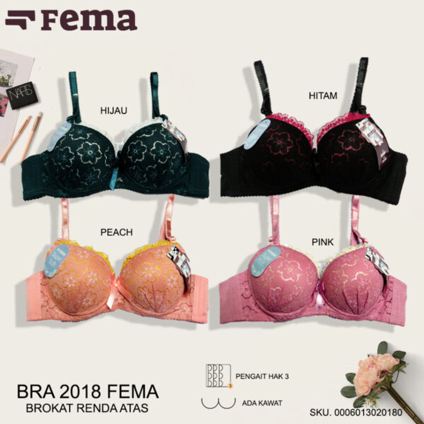 FEMA Official Shop Ecer 1 pcs Bh Bra 2018 Renda Brokat Bunga