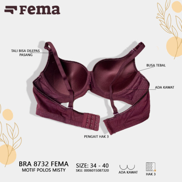 FEMA Official Shop Ecer 1 pcs Bh Bra 8732 Polos Push Up Misty - Image 5