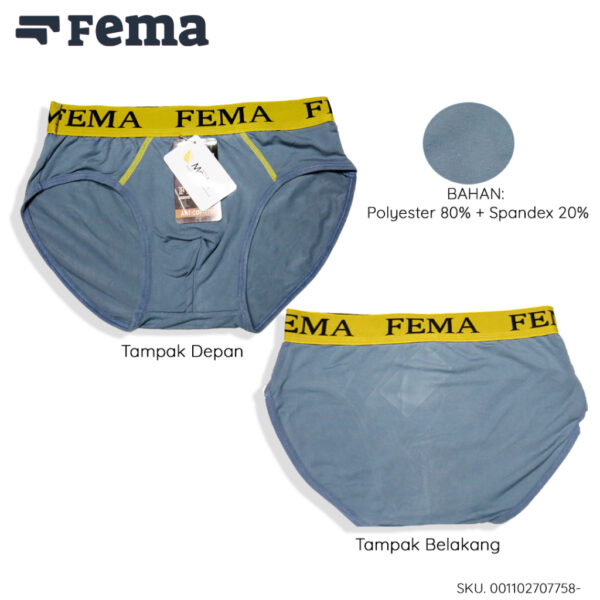 FEMA Official Shop Ecer 1Pcs Celana Dalam Pria Segitiga Ban Gold 7758 - Image 2