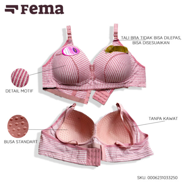 FEMA Official Shop Ecer 1 pcs Bh Bra 3325D Salur Garis BIG SIZE JUMBO - Image 2