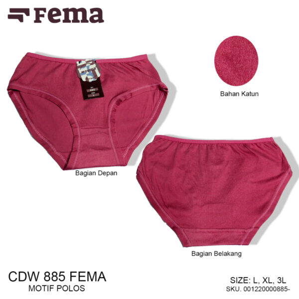 FEMA Official Shop Ecer 1 Pcs Celana Dalam Wanita 885/888 Polos Katun - Image 4