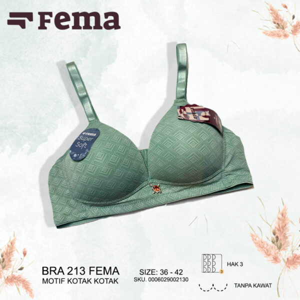 FEMA Official Shop Ecer 1 pcs Bh Bra 213 Kotak Kotak Tanpa Kawat - Image 3