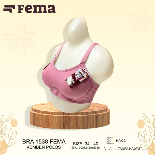 FEMA Official Shop Ecer 1 pcs Bh Bra 1538 Model Kemben Polos Renda Tanpa Kawat - Image 4