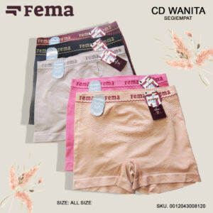 FEMA Official Shop Ecer 1pcs Celana Dalam Wanita Segiempat Boxer Rajut 812/811 Salur