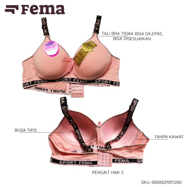 FEMA Official Shop Ecer 1 pcs BH Bra 1120 Polos Ban Sport - Gambar 2