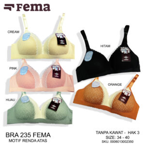 FEMA Official Shop Ecer 1pcs Bra BH Premium Seamless 235 Renda Halus