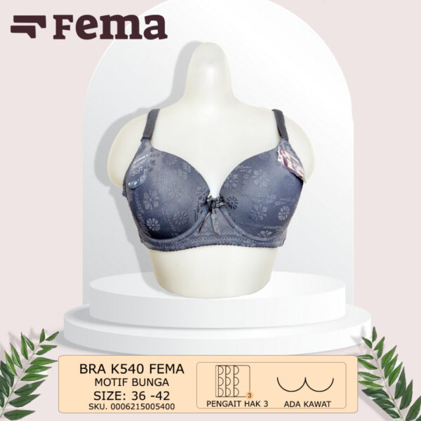 FEMA Official Shop Ecer 1 Pcs BH Bra K540 Motif Bunga Kawat - Image 5
