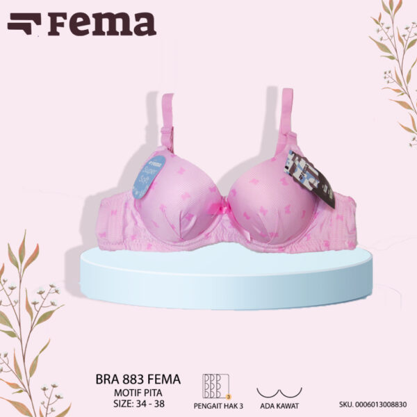 FEMA Official Shop Ecer 1 pcs Bh Bra  883 Kupu Kupu Warna Soft Import - Gambar 2