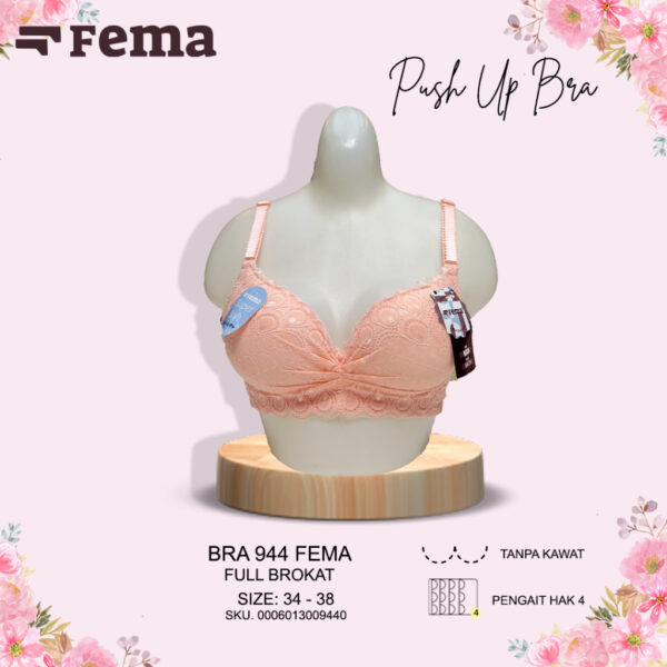 FEMA Official Shop Ecer 1 pcs Bh Bra 944 Full Brokat Hak 4 Push Up - Image 5