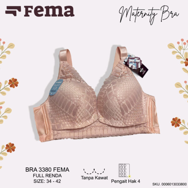 FEMA Official Shop Ecer 1 pcs Bh Maternity Bra Menyusui Netek 3380 Brokat Kancing Depan - Image 3