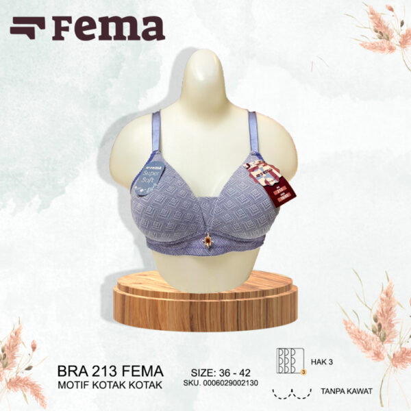 FEMA Official Shop Ecer 1 pcs Bh Bra 213 Kotak Kotak Tanpa Kawat - Image 5