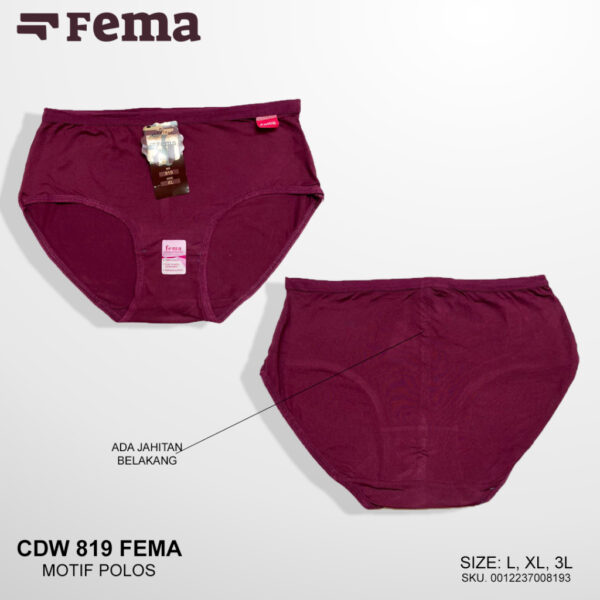 FEMA Official Shop Ecer 1 Pcs Celana Dalam Wanita 819 Polos Ban Kecil Hyget - Image 3